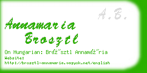 annamaria brosztl business card